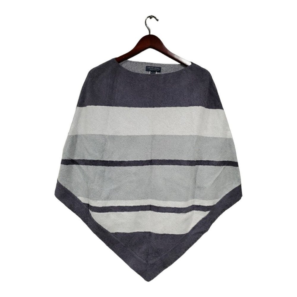 Barefoot Dreams Cozy Chic Ultra Lite Ocean Breeze Blue/Gray Stripe Poncho One Sz